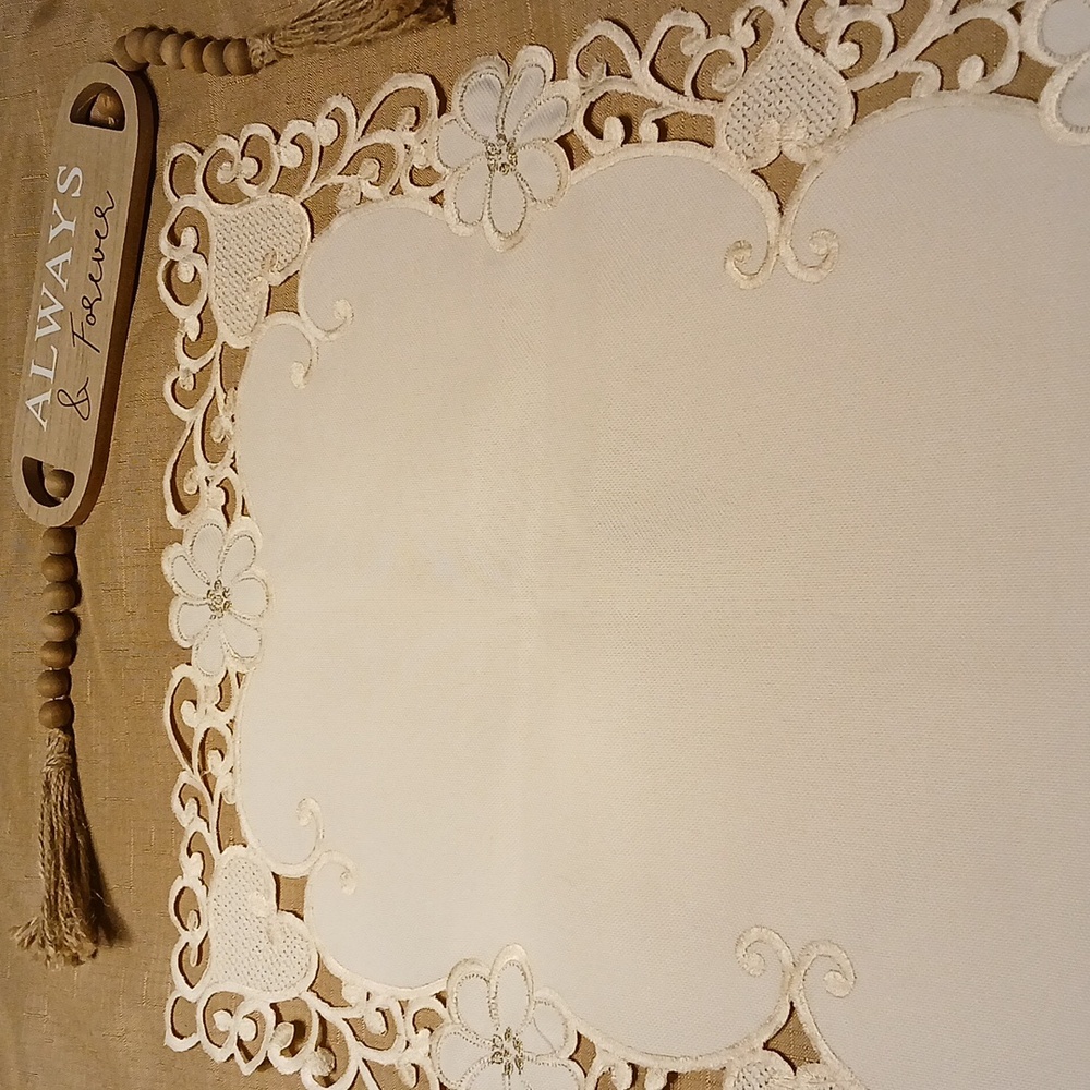 Elegant Cream Lace Table Runner Set Of 3